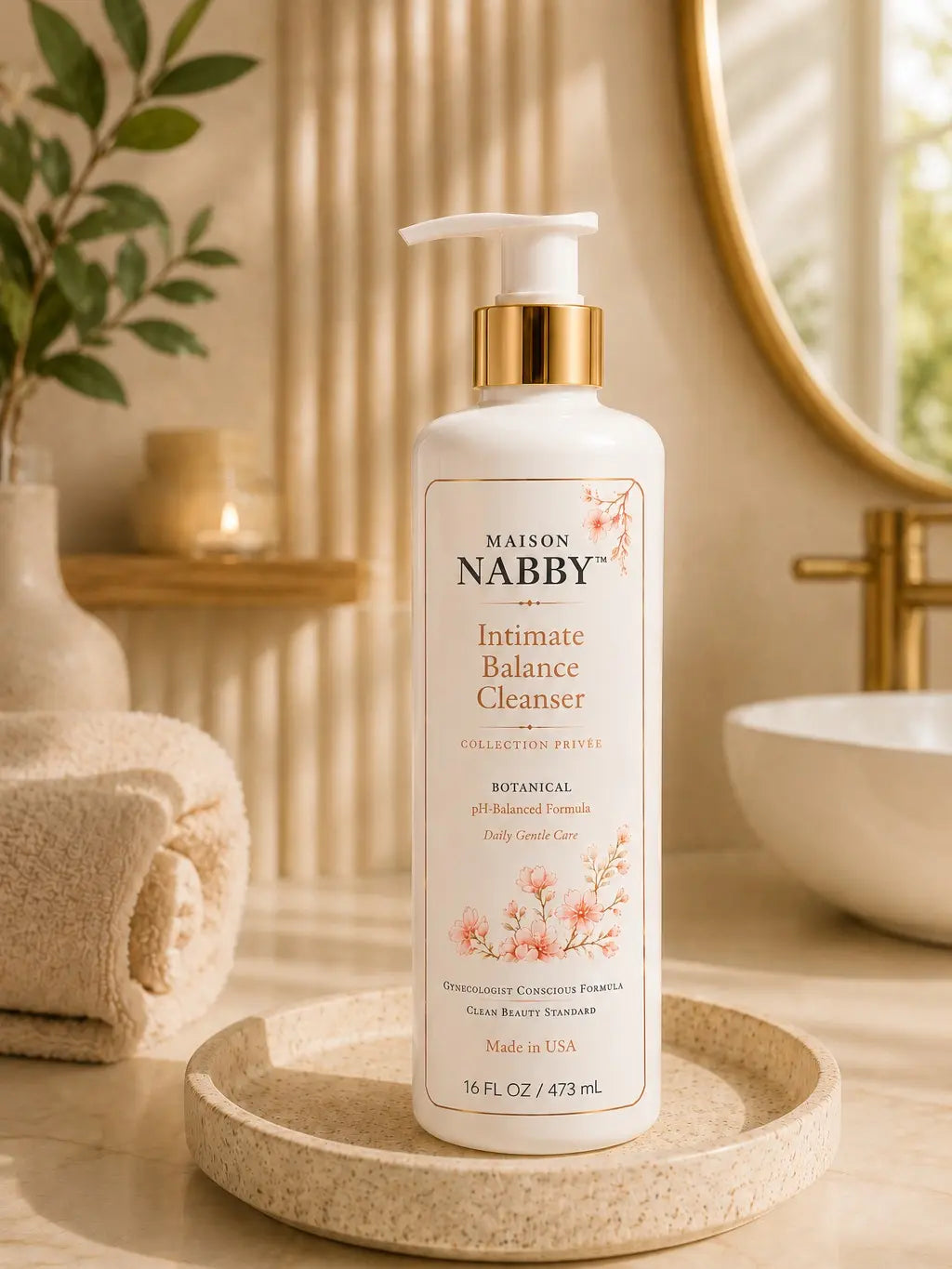 MAISON NABBY Intimate Balance Cleanser – Botanical pH-Balanced Feminine Wash (5 fl oz)